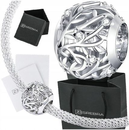 Zesrebra Charms zawieszka Gałązki srebro 925 Cyrkonia S925 - zdjęcie 3