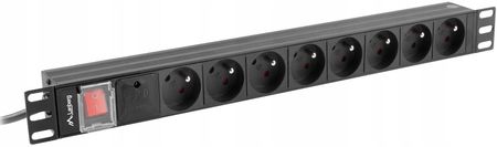 Lanberg 2 m 8 gniazd Rack (PDU08E0200BK) - zdjęcie 3