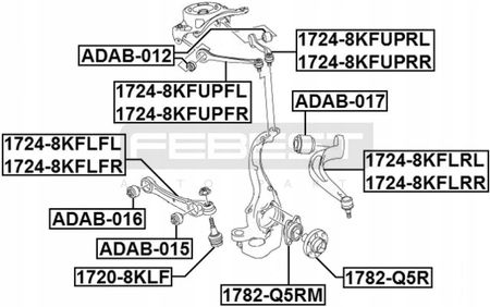 Febest Wahacz Przedni Dolny Prawy Audi A4 S4 Sedan 8K2,B8 2009-2015 - zdjęcie 5