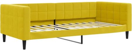 Vidaxl Sofa Z Funkcją Spania Żółta 90X200 Cm Obita Aksamitem 354013 - zdjęcie 2