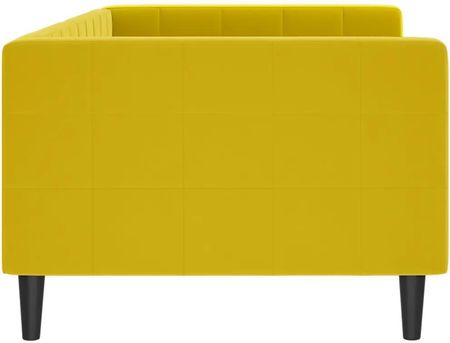 Vidaxl Sofa Z Funkcją Spania Żółta 90X200 Cm Obita Aksamitem 354013 - zdjęcie 3