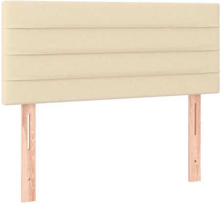 Vidaxl Łóżko Kontynentalne Z Materacem Kremowe Tkanina 90X190 Cm 3126290 - zdjęcie 2