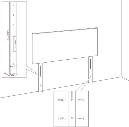 Vidaxl Rama Łóżka Z Zagłówkiem Niebieska 140X190 Cm Obita Tkaniną 3125379 - zdjęcie 3