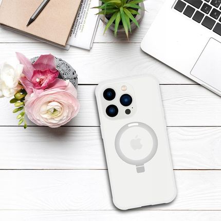 Tel Protect Magical Magsafe Stand Case do Iphone 15 Plus srebrny - zdjęcie 3