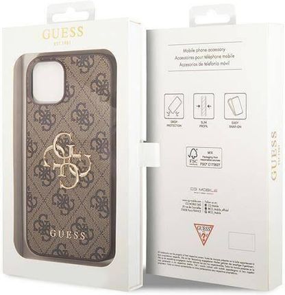 Oryginalne Etui APPLE IPHONE 15 Guess Hardcase 4G Big Metal Logo (GUHCP15S4GMGBR) brązowe - zdjęcie 3