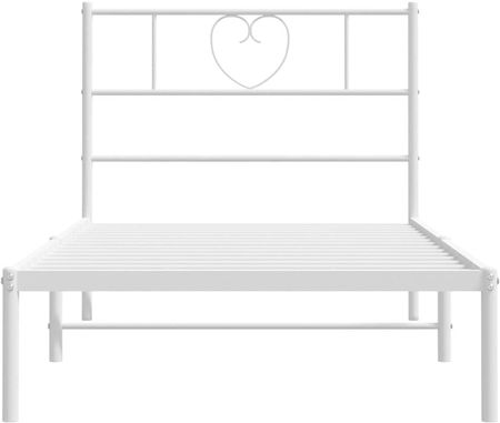 Vidaxl Metalowa Rama Łóżka Z Wezgłowiem Biała 90X190 Cm 1169477 - zdjęcie 2