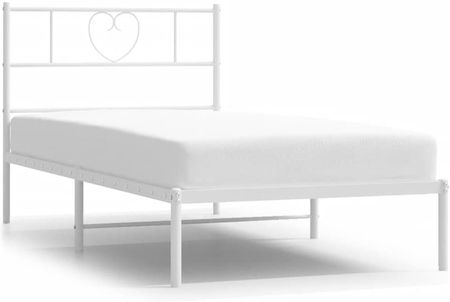 Vidaxl Metalowa Rama Łóżka Z Wezgłowiem Biała 90X190 Cm 1169477 - zdjęcie 3