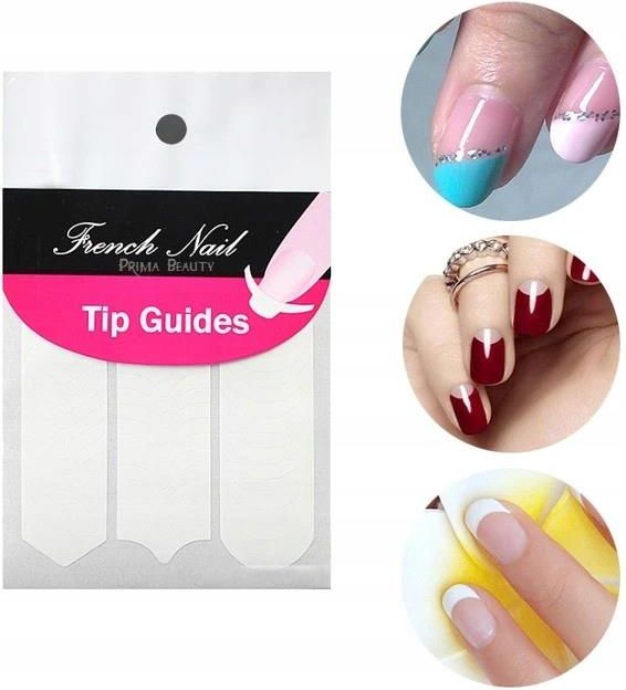 Zdjęcie Prima Beauty Paski Szablon French Manicure Naklejki Do Paznokci 48Szt. - Aleksandrów Łódzki
