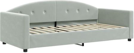 VidaXL Sofa Z Funkcją Spania Jasnoszara 90X200 Cm Aksamit 994510 - zdjęcie 3