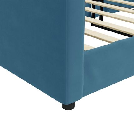 VidaXL Sofa Z Funkcją Spania Niebieska 90X200 Cm Obita Aksamitem 994549 - zdjęcie 3