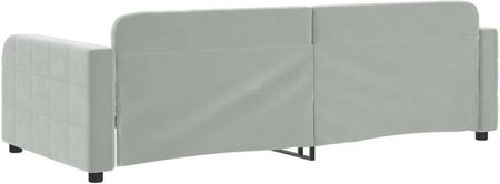 Vidaxl Sofa Z Funkcją Spania Jasnoszara 90X190 Cm Obita Aksamitem 354071 - zdjęcie 2