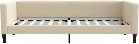 Vidaxl Sofa Z Funkcją Spania Kremowa 100X200 Cm Obita Tkaniną 353992 - zdjęcie 3
