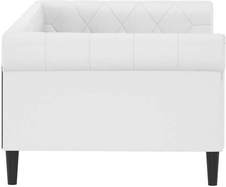 Vidaxl Sofa Z Funkcją Spania Biała 90X200 Cm Obita Sztuczną Skórą 354227 - zdjęcie 3