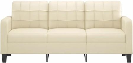 Vidaxl 3 Osobowa Sofa Kremowa 180 Cm Sztuczna Skóra 359123 - zdjęcie 2