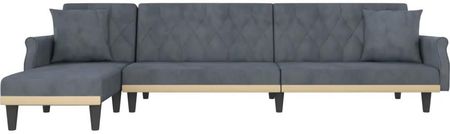 Vidaxl Sofa Rozkładana L Ciemnoszara 271X140X70 Cm Aksamit 3157277 - zdjęcie 2