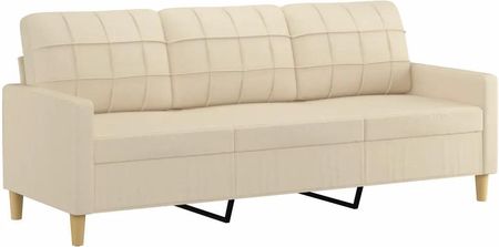 Vidaxl 3 Osobowa Sofa Z Poduszkami Kremowa 180 Cm Tkanina 3200792 - zdjęcie 4