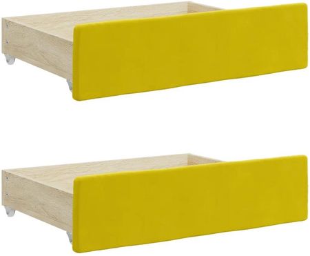 Vidaxl Sofa Rozsuwana Z Szufladami Żółta 90X200 Cm Aksamit 3196982 - zdjęcie 3