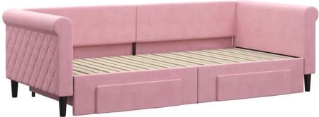 Vidaxl Sofa Rozsuwana Z Szufladami Różowa 90X200 Cm Aksamit 3197822 - zdjęcie 2