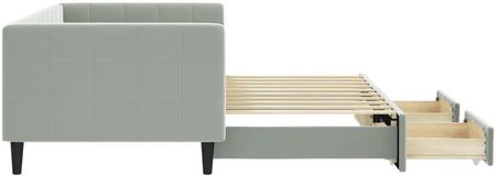 Vidaxl Sofa Rozsuwana Z Szufladami Jasnoszara 90X190 Cm Aksamit 3196752 - zdjęcie 2