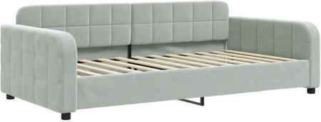 Vidaxl Sofa Rozsuwana Z Materacami Jasnoszara 100X200 Cm Aksamit 3196960 - zdjęcie 2