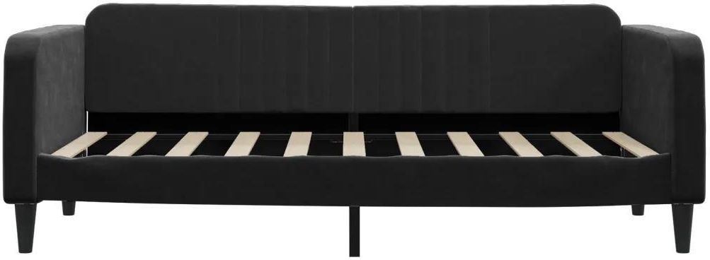 Vidaxl Sofa Rozsuwana Z Szufladami Czarna 90X190 Cm Aksamit 13452