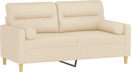 Vidaxl 2 Osobowa Sofa Z Poduszkami Kremowa 140 Cm Tkanina 1118489 - zdjęcie 6