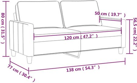 VidaXL Sofa 2 Osobowa Winna Czerwień 120 Cm Tapicerowana Tkaniną 1118656 - zdjęcie 4