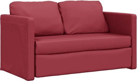 Vidaxl Sofa Podłogowa 2 W 1 Kolor Wina 112X174X55 Cm Sztuczna Skóra 353977 - zdjęcie 2
