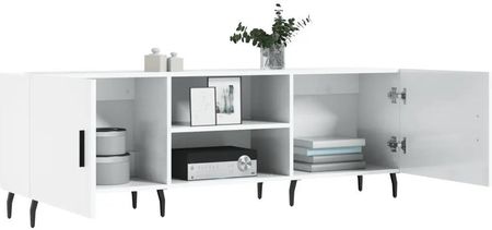 Vidaxl Szafka Pod Tv Wysoki Połysk Biała 150X30X50 Cm 829110 - zdjęcie 2