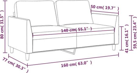 Vidaxl 2 Osobowa Sofa Winna Czerwień 140 Cm Sztuczna Skóra 359336 - zdjęcie 2