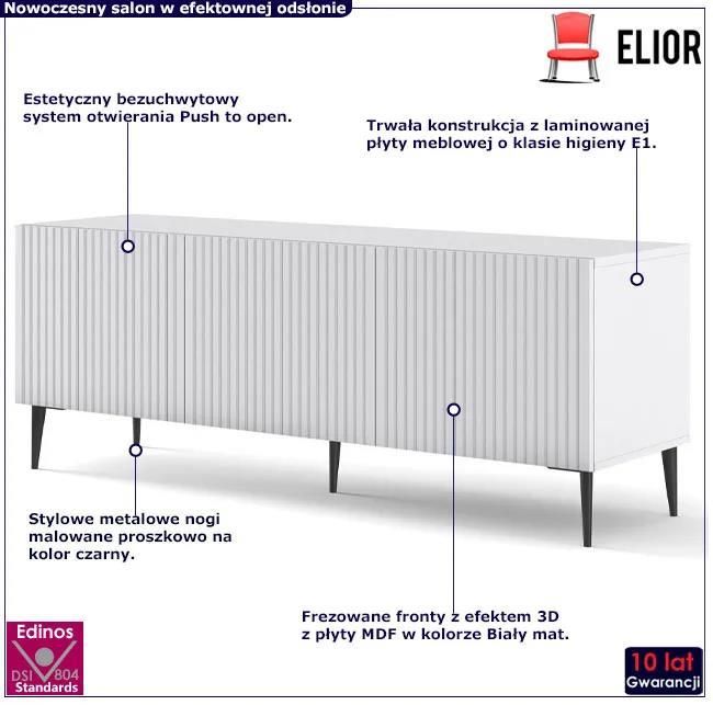 Elior Biała Nowoczesna Szafka Rtv 150 Cm Livorno 10X 34306 Opinie i