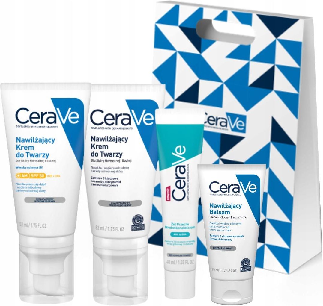 Dermokosmetyk Cerave Zestaw Prezentowy Żel 40ml Krem Spf50 52ml