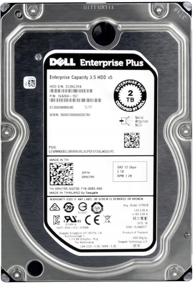 Dysk Serwerowy Dell 2TB SAS 3 7 2K 128MB 3 5 ST2000NM0045 0RN7R5