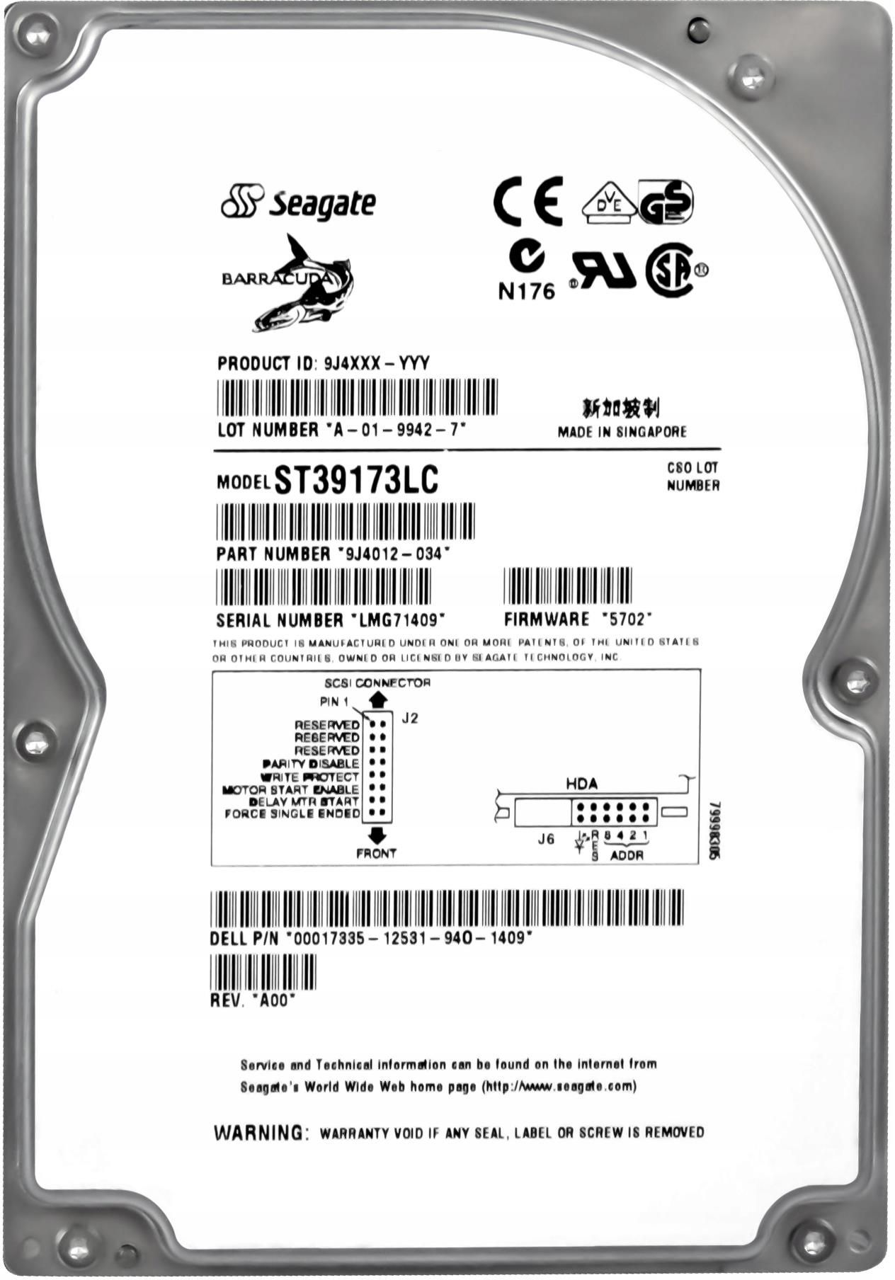 Dysk Serwerowy Dell Gb K Scsi Ultra St Lc