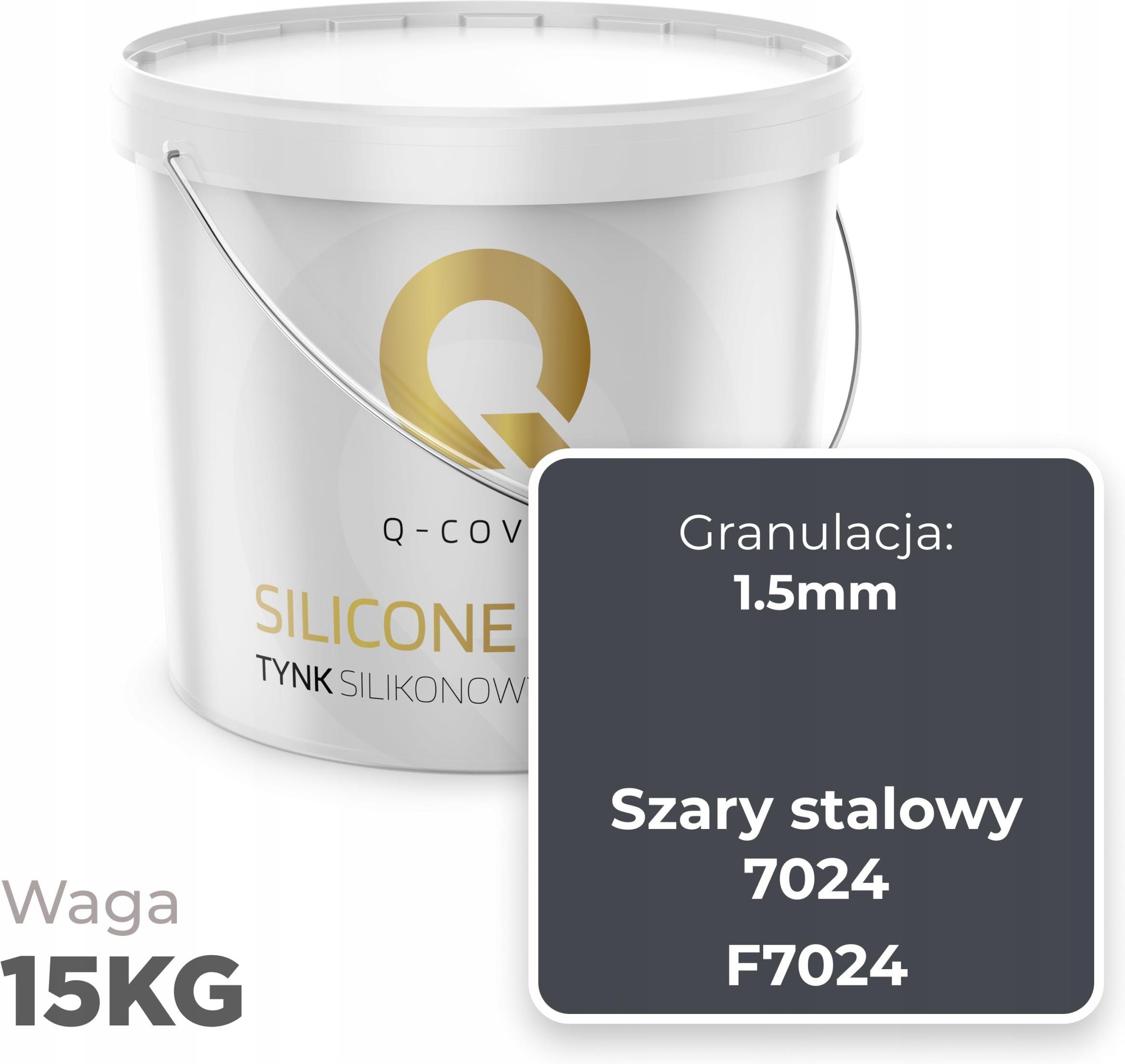 Tynk Q Cover Tynk Silikonowy Szary Stalowy 7024 15Kg Granulacja 1 5Mm