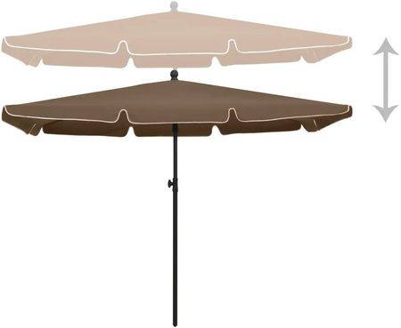 Vidaxl Parasol Ogrodowy Na Słupku 210X140cm Taupe 315546 - zdjęcie 4