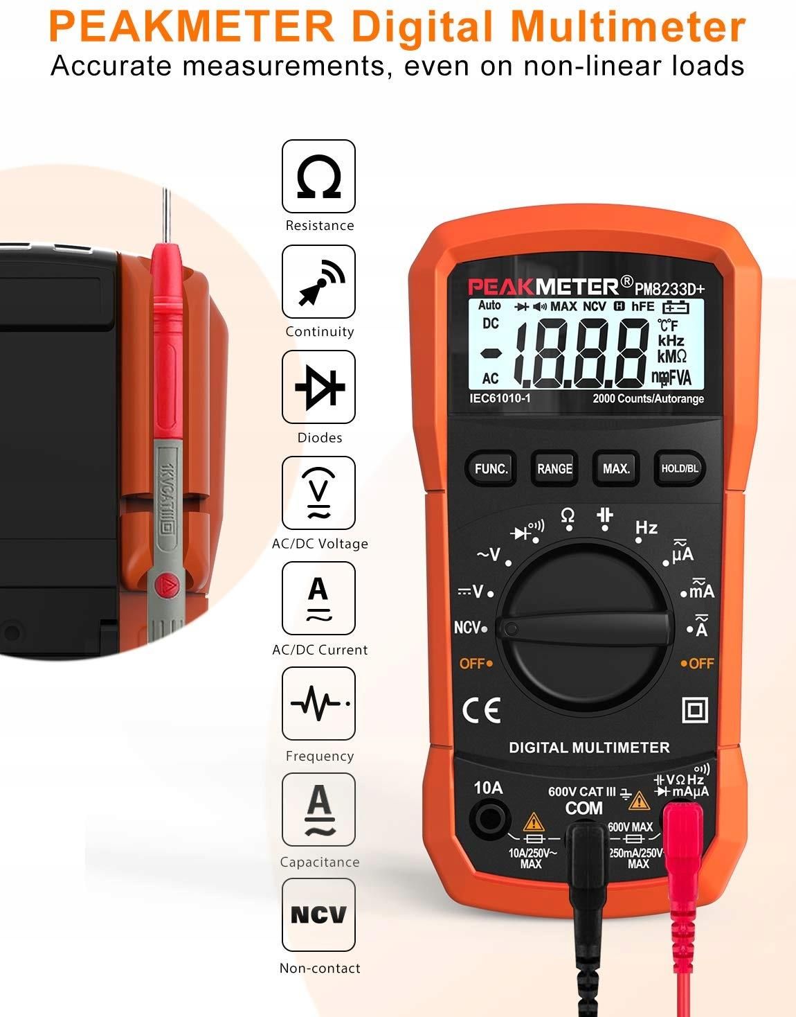 Peakmeter Multimetr Miernik Pr Du Cyfrowy Elektryczny Lcd Opinie I