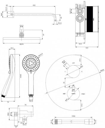 Omnires SYSYT05NI termostatyczny system prysznicowy podtynkowy nikiel. - zdjęcie 2