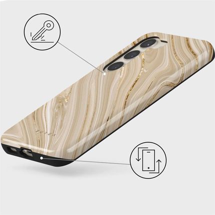 Burga Etui Full Glam Tough Do Samsung Galaxy S23 Beżowe Wzorzyste - zdjęcie 2
