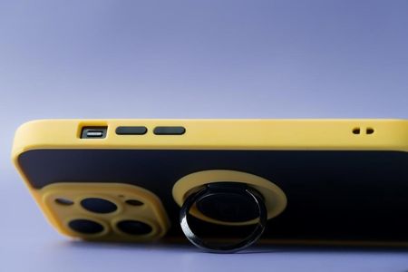 Bizon Etui Case Hybrid Ring Do Galaxy S24 Plus Żółte - zdjęcie 3