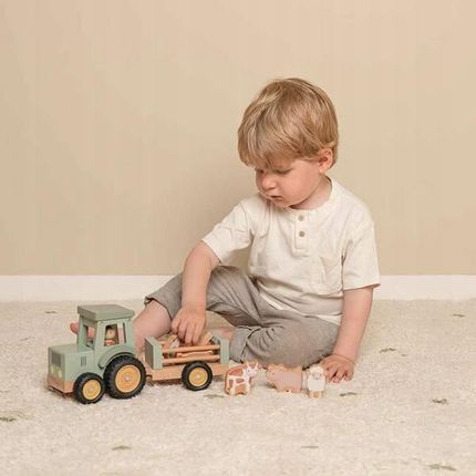 Little Dutch Drewniany Traktor Z Przyczepą Farm Fsc - zdjęcie 3