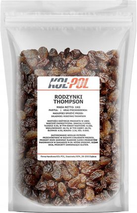 Kol-Pol Rodzynki Thompson Jumbo 1kg Naturalne Duże Świeże - zdjęcie 3