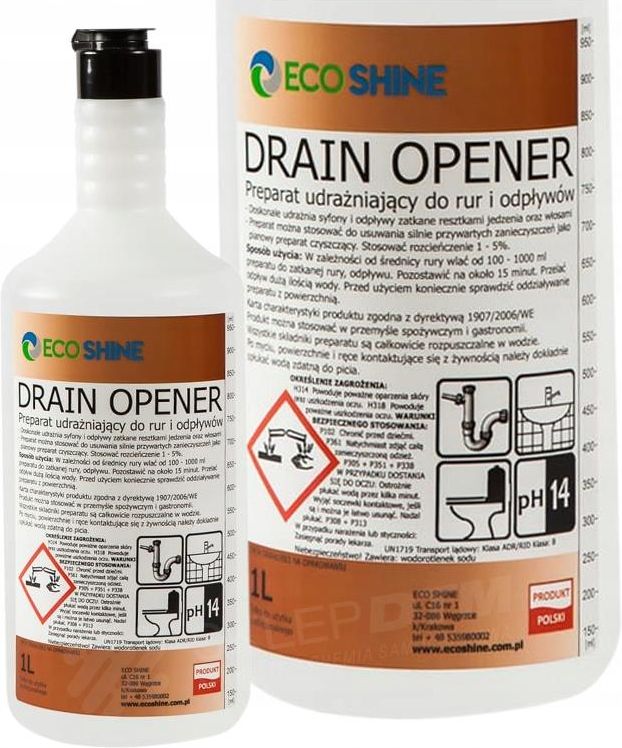 Ecoshine Drain Opener Udrażnianie Rur Odpływów 1L Opinie i atrakcyjne