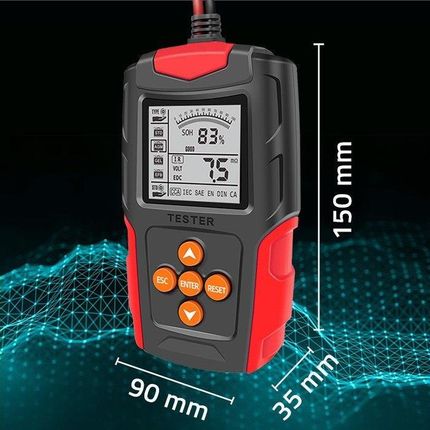 Cyfrowy tester akumulatora z wyświetlaczem LCD Qoltec 12V/24V 3Ah-200Ah - zdjęcie 3