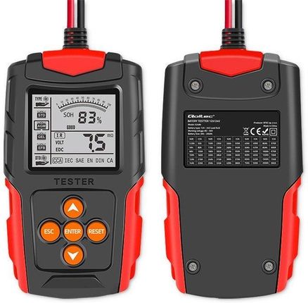 Cyfrowy tester akumulatora z wyświetlaczem LCD Qoltec 12V/24V 3Ah-200Ah - zdjęcie 6