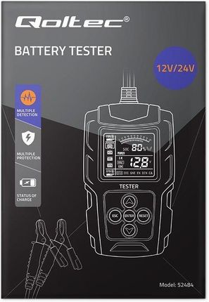 Cyfrowy tester akumulatora z wyświetlaczem LCD Qoltec 12V/24V 3Ah-200Ah - zdjęcie 5