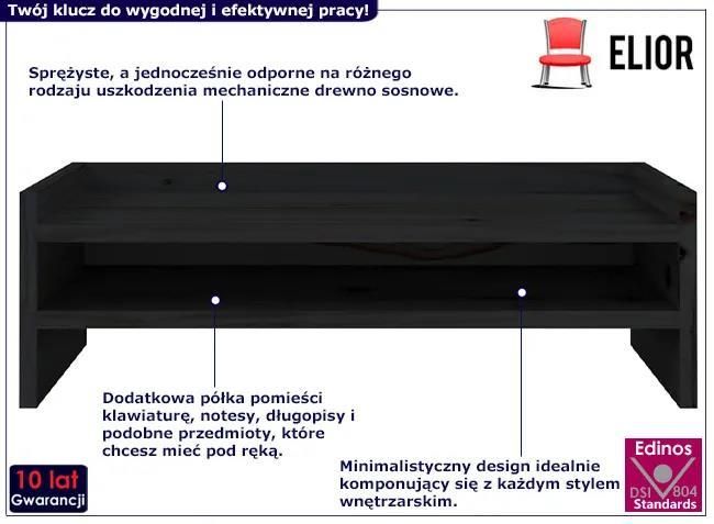 Elior Czarna Minimalistyczna Podstawka Pod Monitor Uhress Ceny I