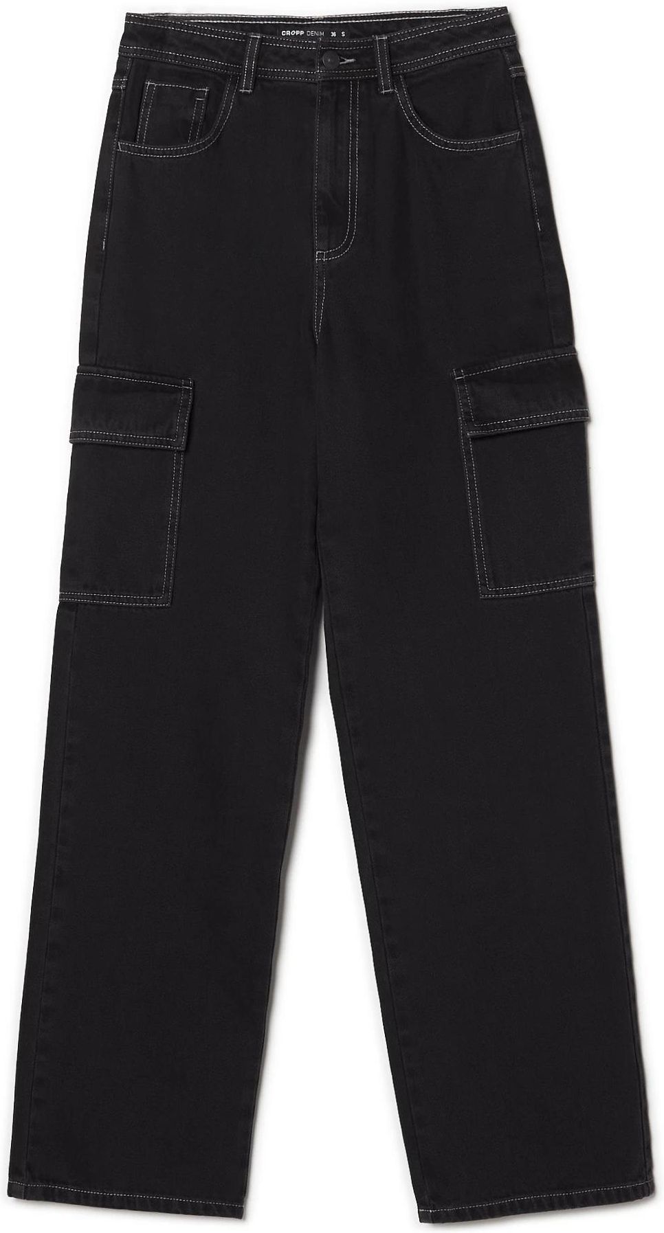 Cropp Czarne Jeansy Cargo Straight Czarny Ceny I Opinie Ceneo Pl