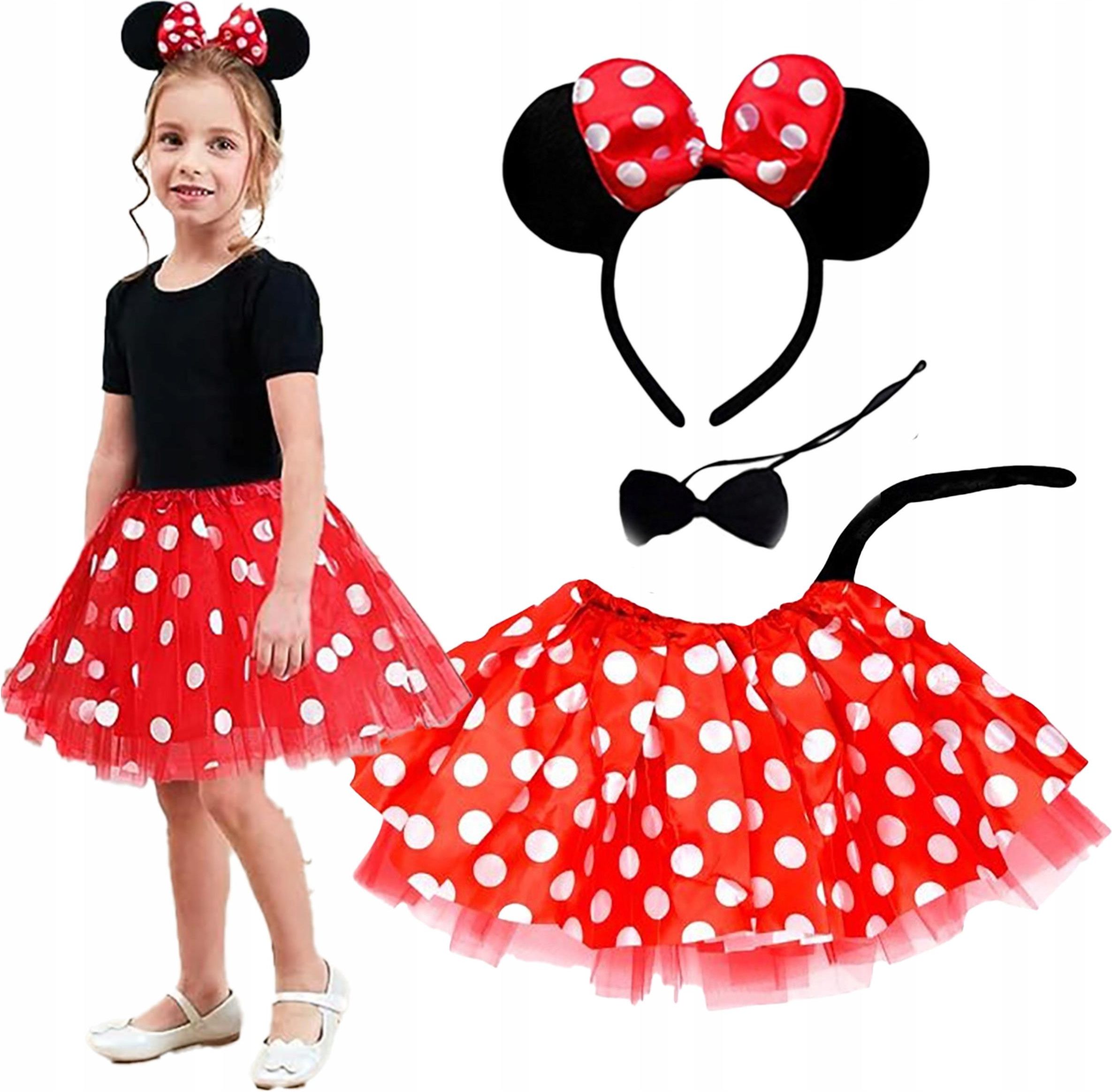 Strój Minnie Zestaw Myszka Minnie Kostium Mini Spódnica Tutu Akcesoria