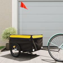 Vidaxl Przyczepka Rowerowa Czarno-Żółty 45Kg Żelazo